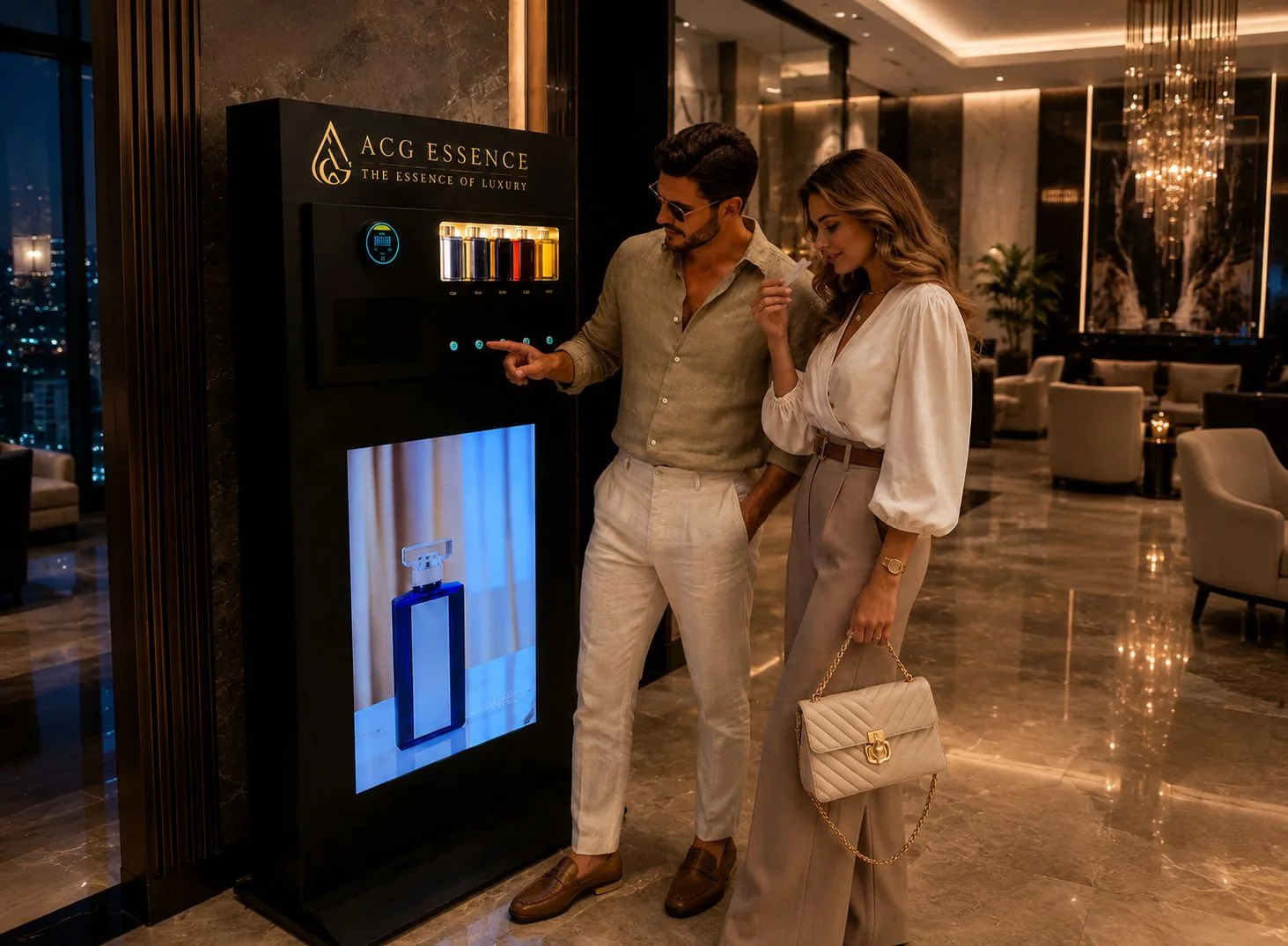 ACG Essence premium fragrance dispenser installed in a luxury venue